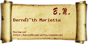 Bernáth Marietta névjegykártya