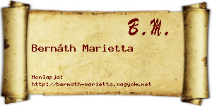 Bernáth Marietta névjegykártya